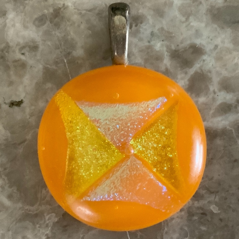 Artisan Made Dichroic Glass Retro Pendant